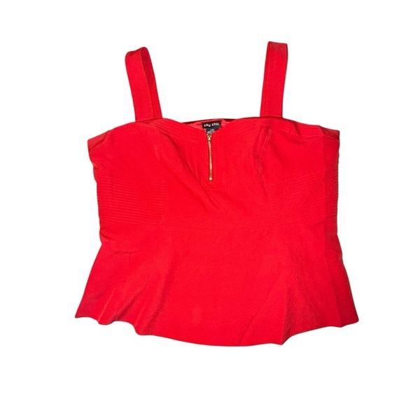 NWT CITY CHIC Sassy Class Red Peplum Top Plus L (20) - Picture 4 of 15